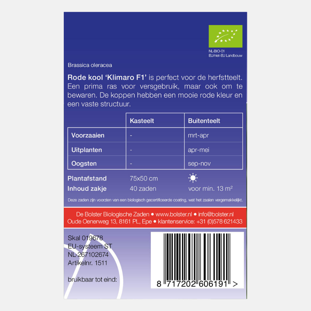 Red cabbage 'Langedijker Bewaar 2' BIO