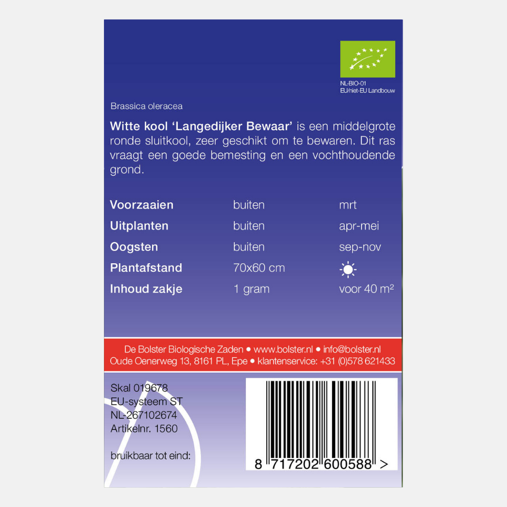 White cabbage 'Langedijker Bewaar' BIO