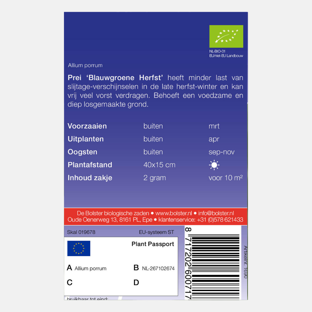 Prei 'Blauwgroene Herfst' BIO