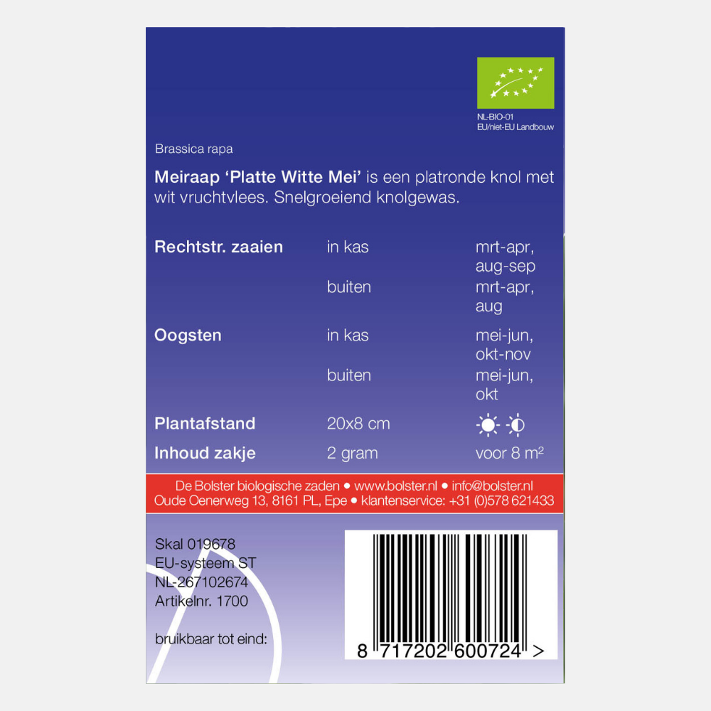 Meiraap 'Platte Witte Mei' BIO