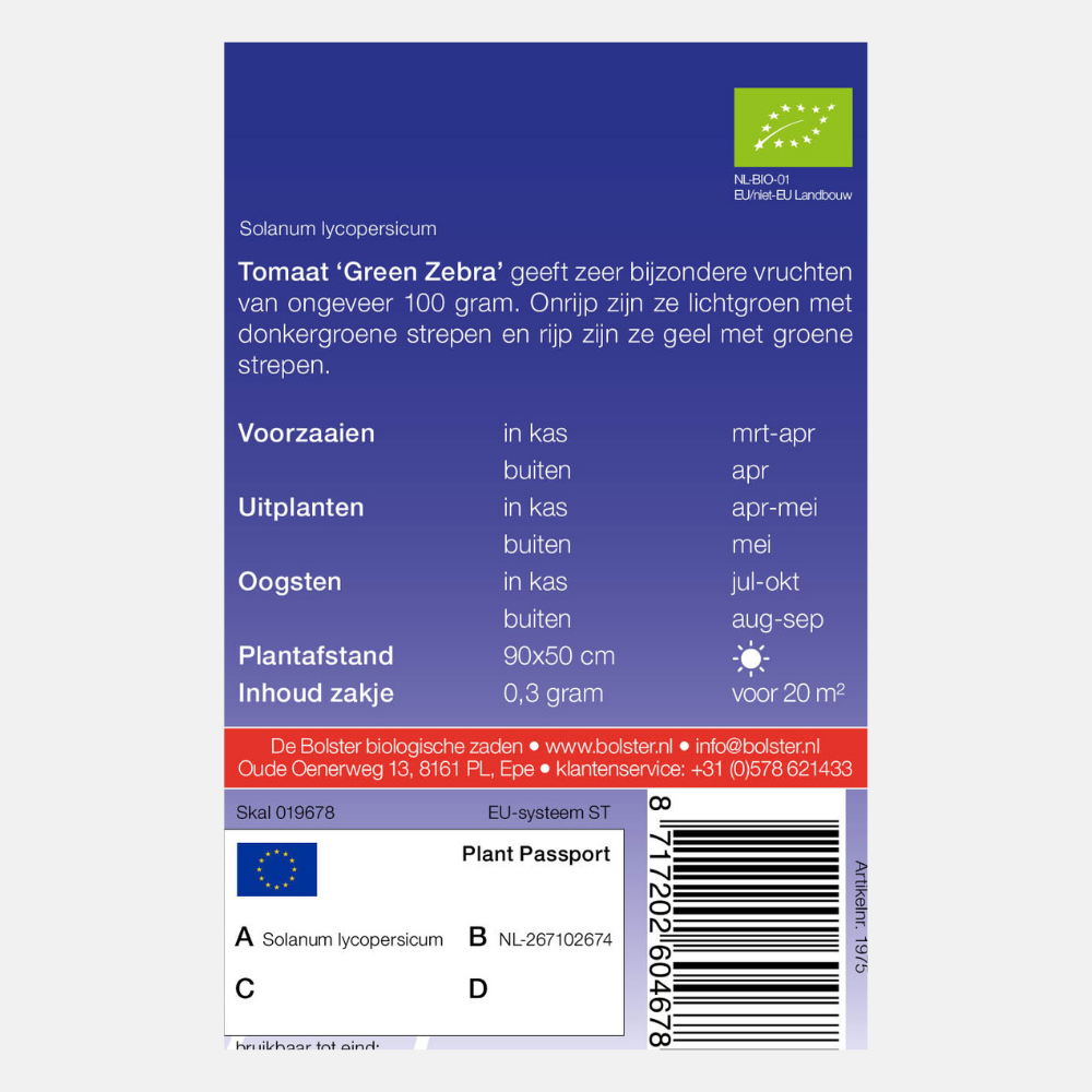 Tomaat 'Green Zebra' BIO