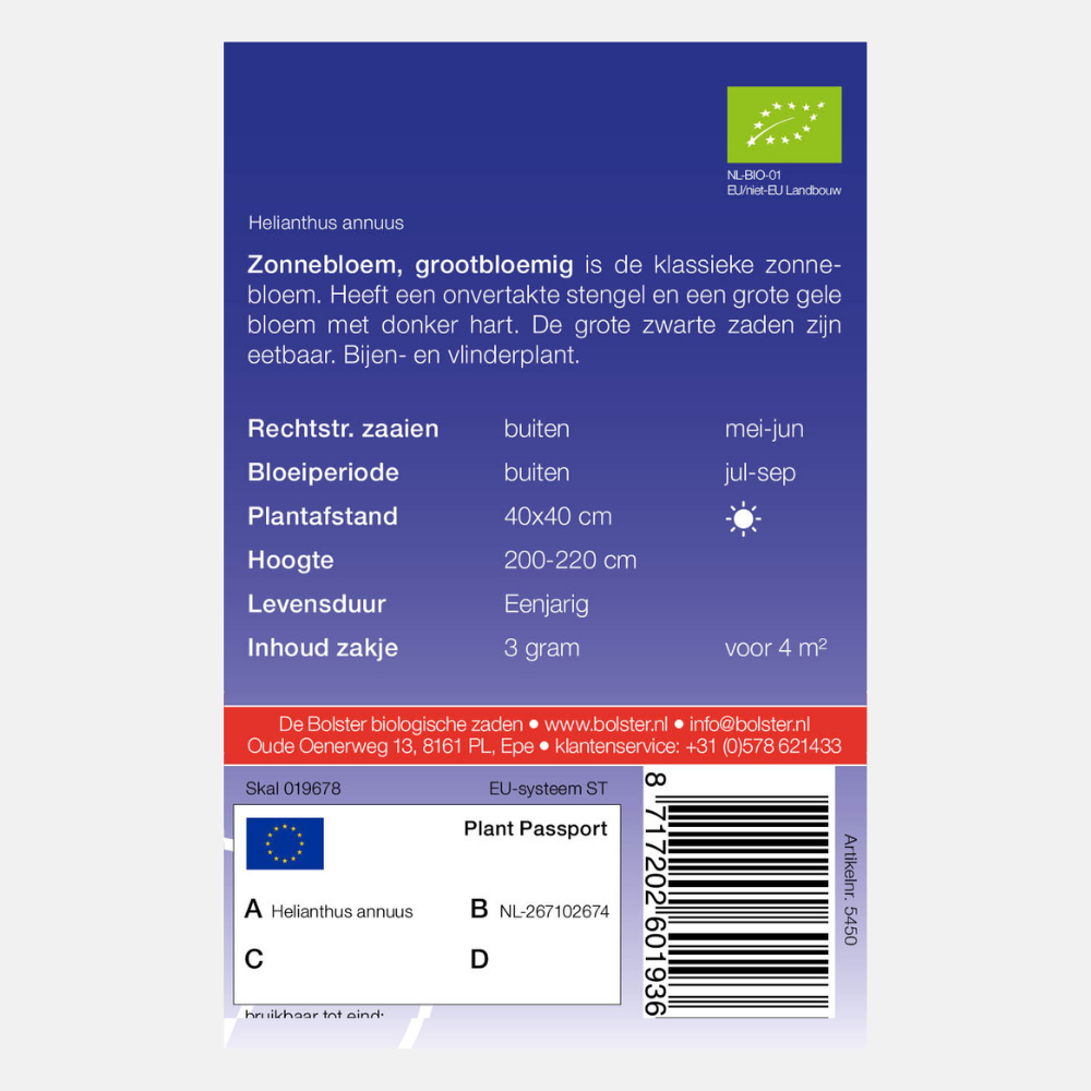 Tournesol à grandes fleurs BIO