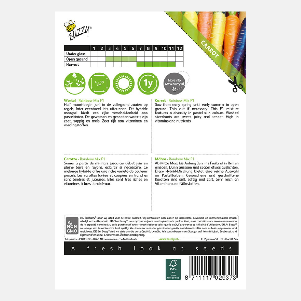 Summer carrot 'Rainbow' F1