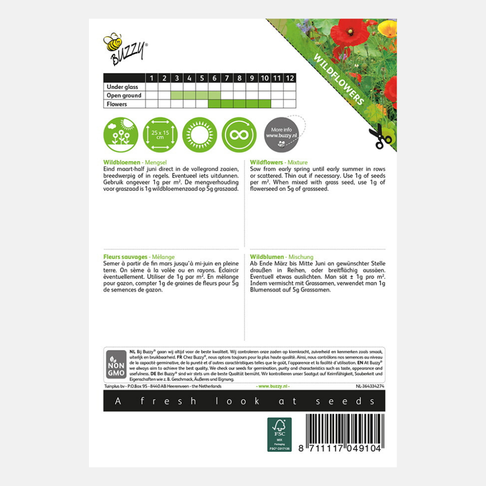 Fleurs sauvages 'Papillons et insectes' - mixte