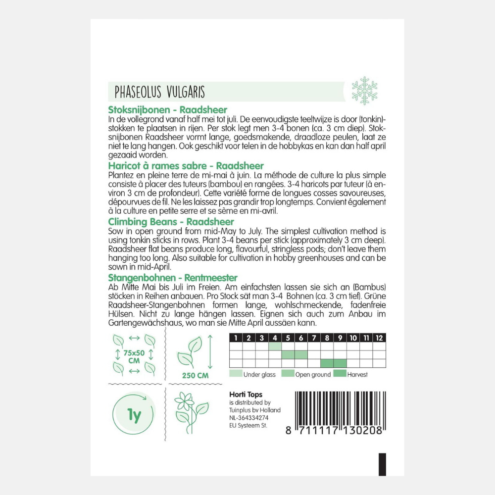 Stoksnijbonen 'Raadsheer' - type Veense.