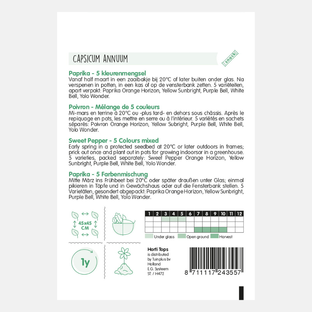 Paprika -  5 kleurenmengsel