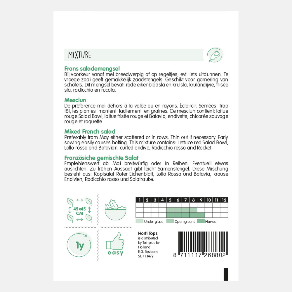 Pluksla mesclun - Frans salademengsel