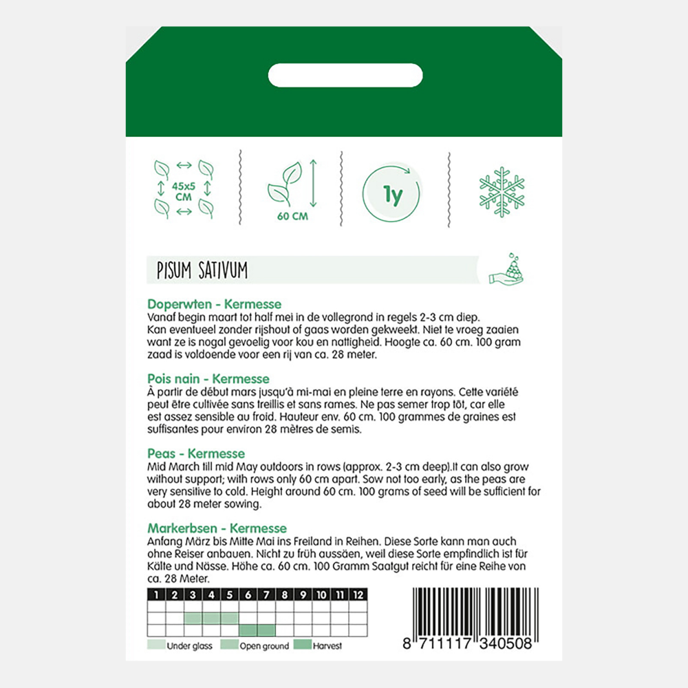 Garden peas 'Kermesse' - extra fine sweet low