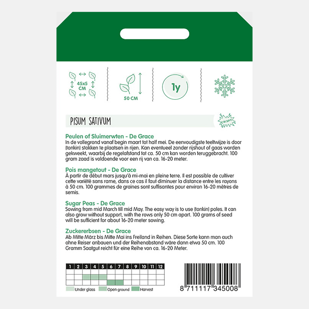 Snow peas/mangetout 'De Grace' - low