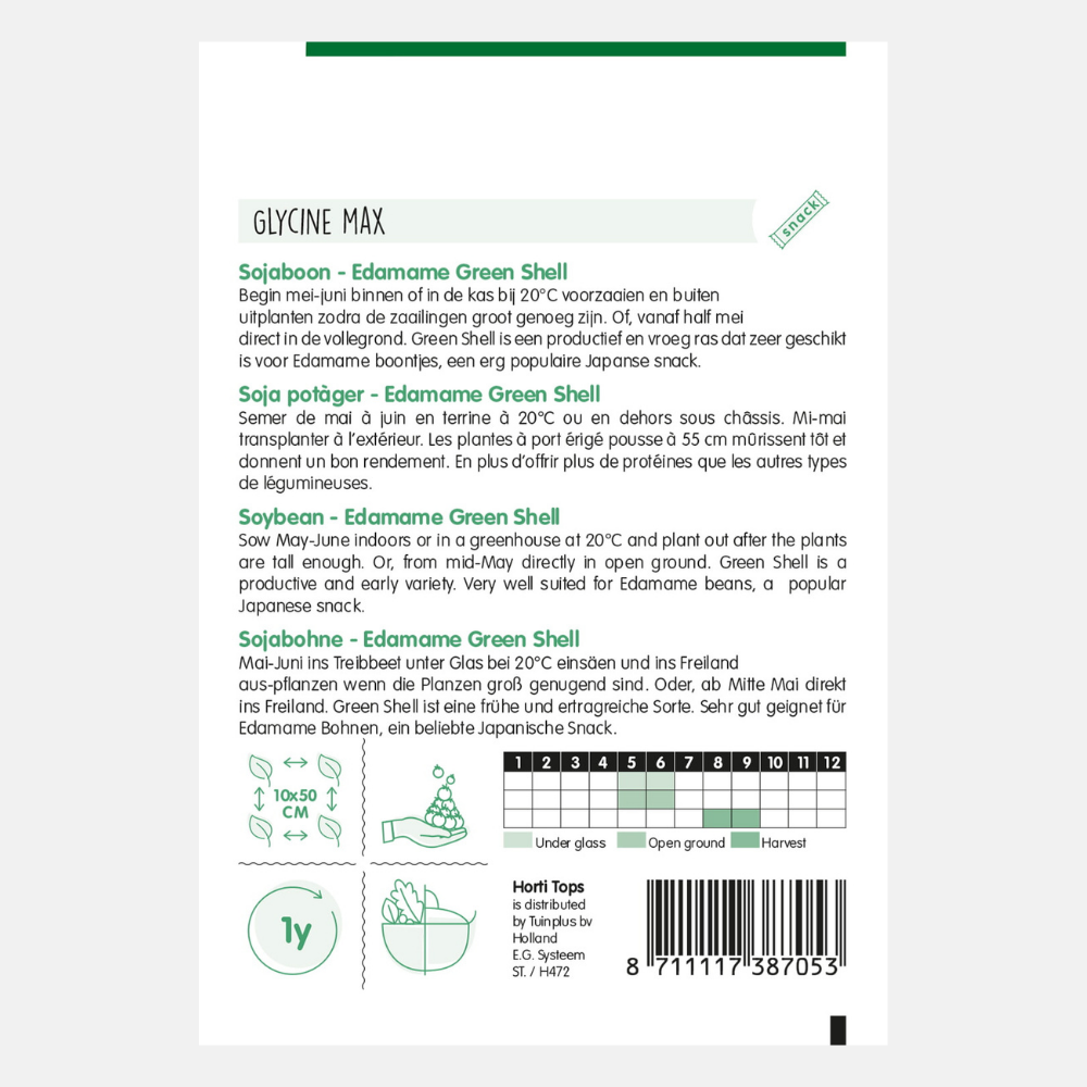 Sojabonen/Edamame 'Green Shell'