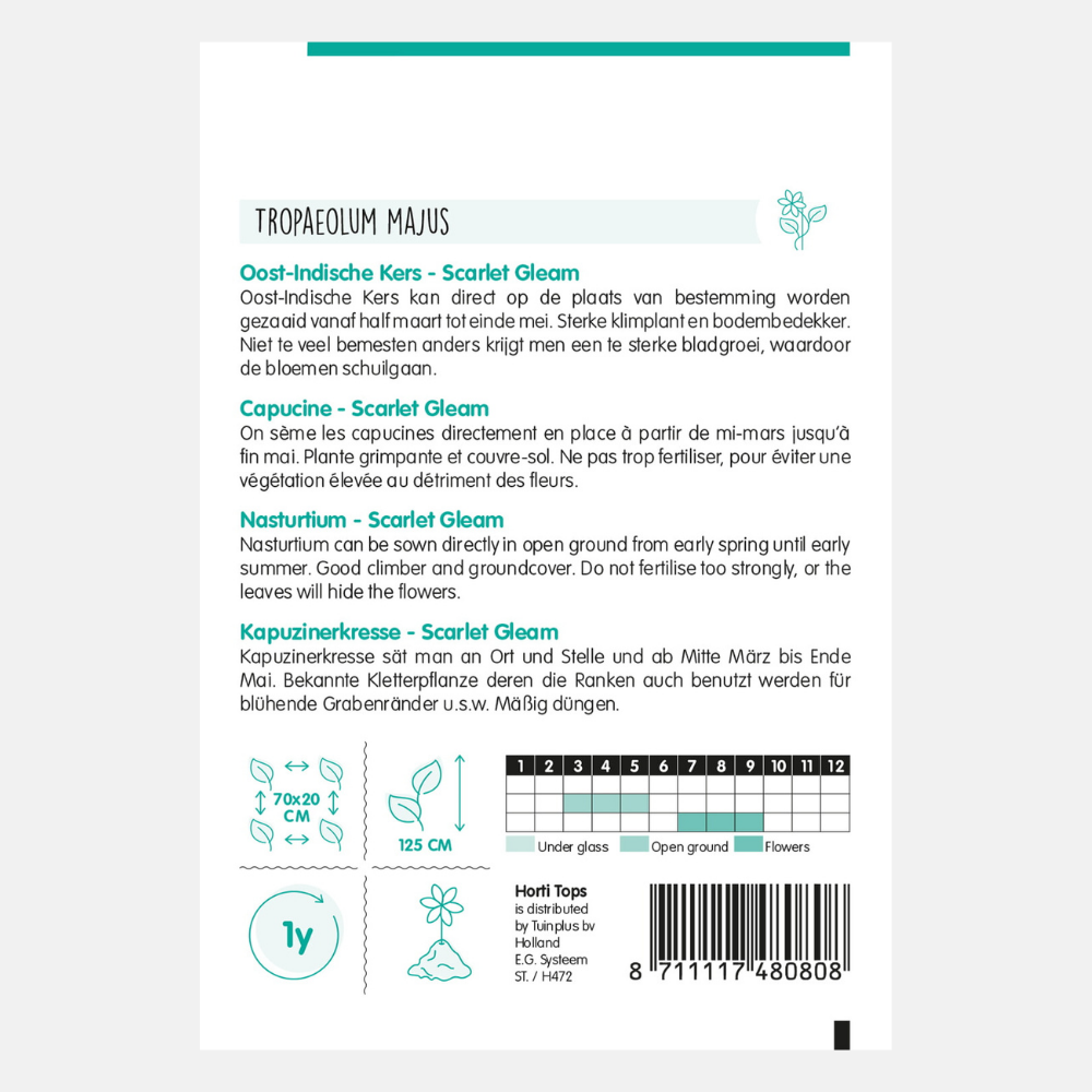 Nasturtium 'Scarlet Gleam' - red