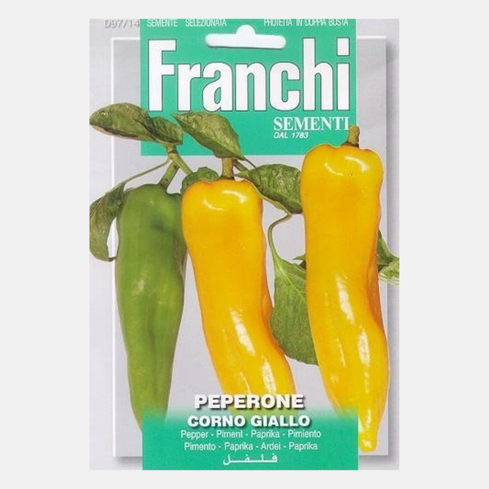 Yellow pointed pepper 'Peperone Corno Giallo'
