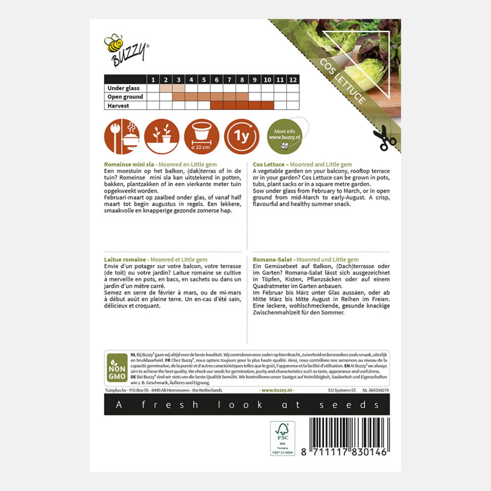 Mini-laitue romaine - mélange, convient pour les pots