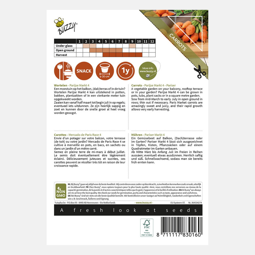 Carrot 'Paris Market' - suitable for pots