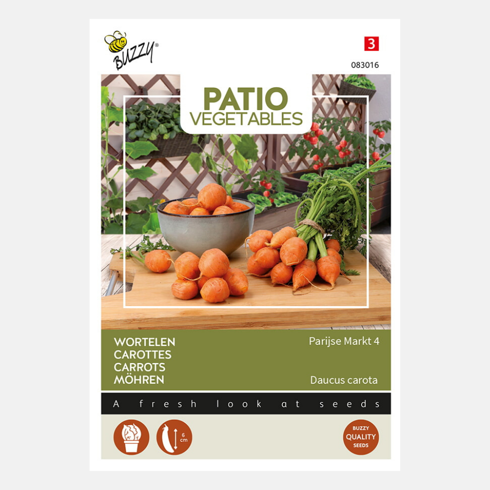 Carrot 'Paris Market' - suitable for pots