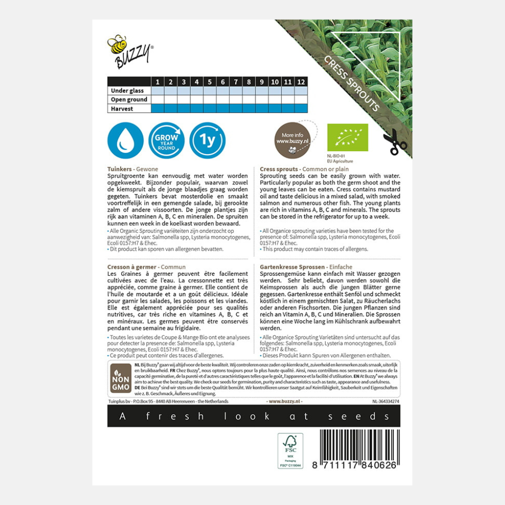 Kiemgroenten Tuinkers BIO