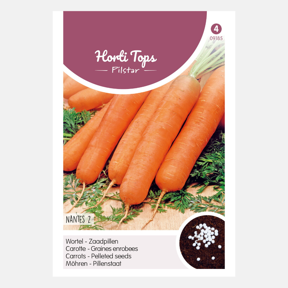 Wortel 'Nantes 2' - halflange, pillenzaad