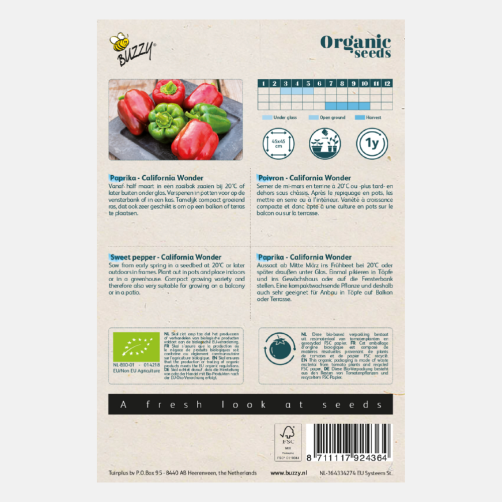 Bell pepper 'California Wonder' ORGANIC