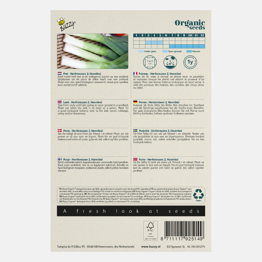 Leek 'Herfstreuzen Hannibal' BIO