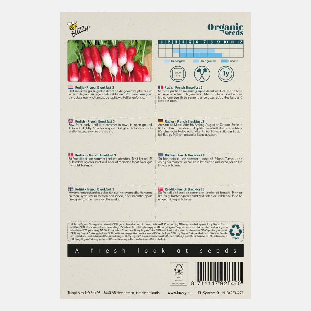 Radish 'French Breakfast' BIO