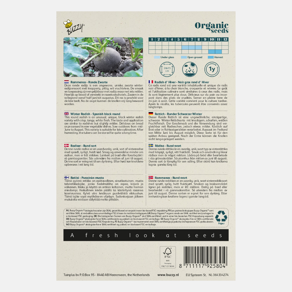 Rammenas 'Ronde Zwarte' BIO