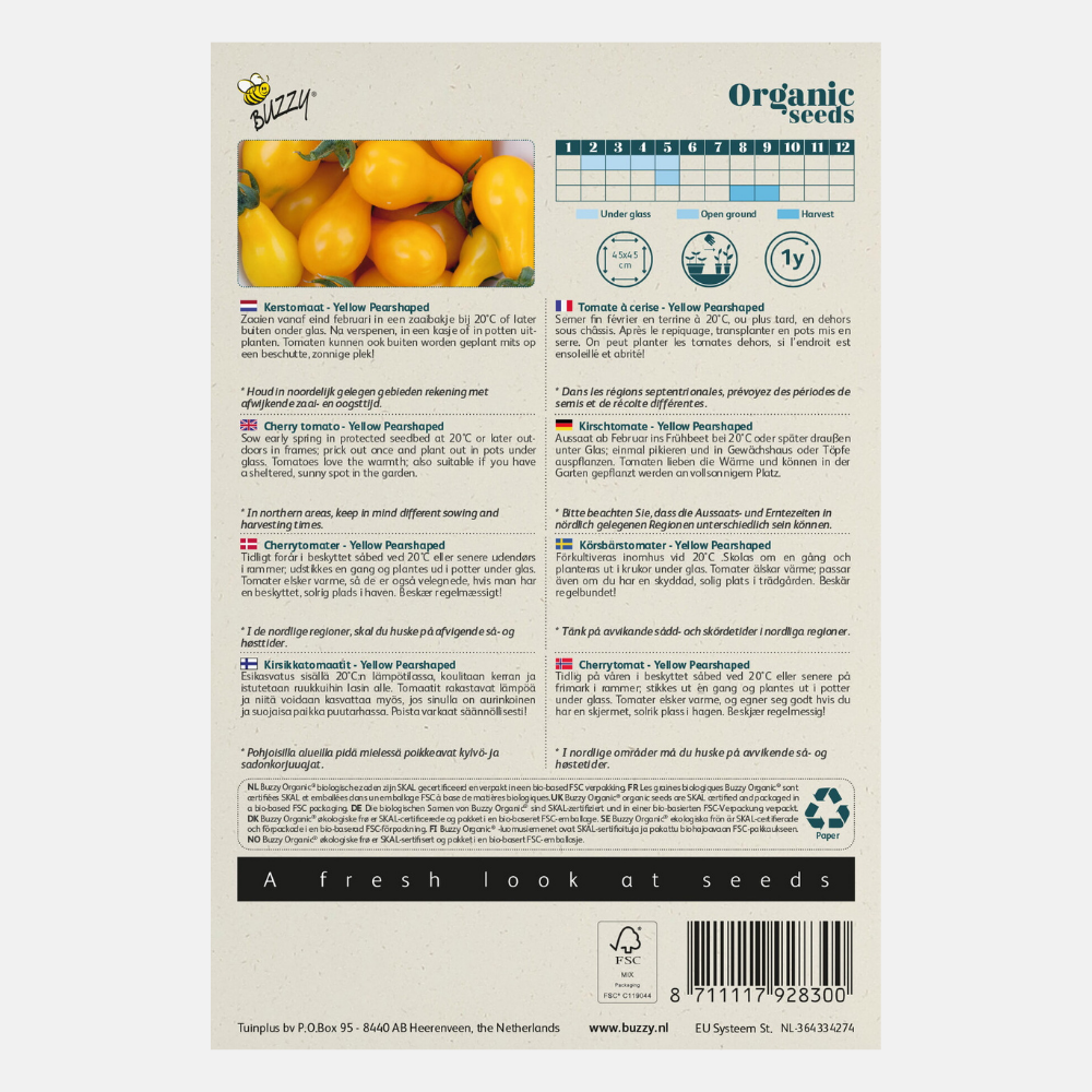 Tomate 'Jaune en forme de poire' BIO