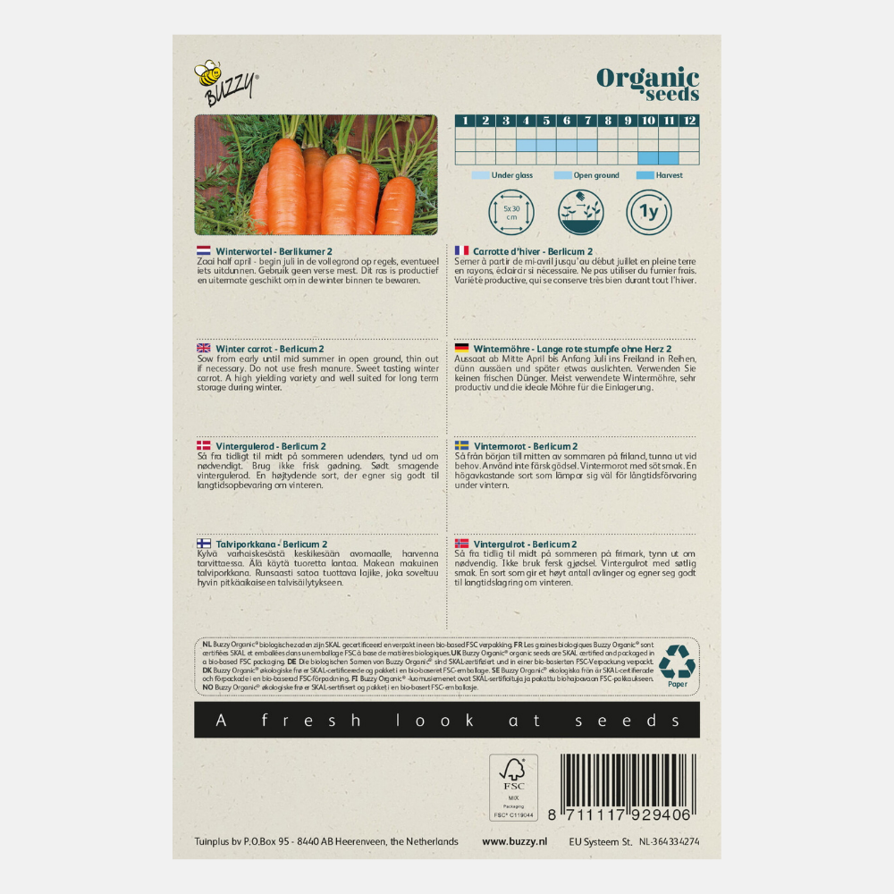 Carrots 'Berlikum 2' BIO