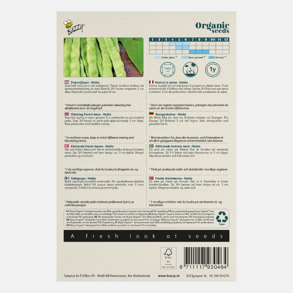 Pole beans 'Helda' BIO