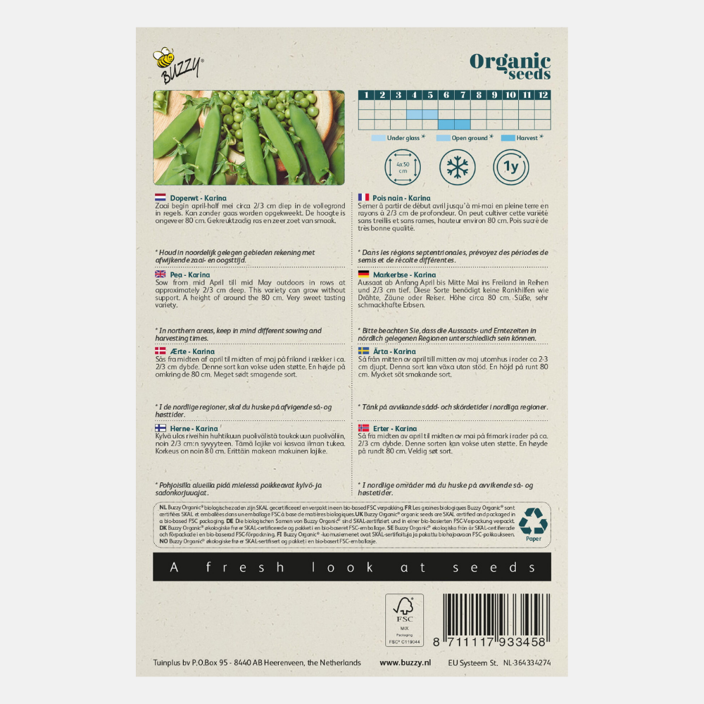 Petit pois 'Karina' BIO