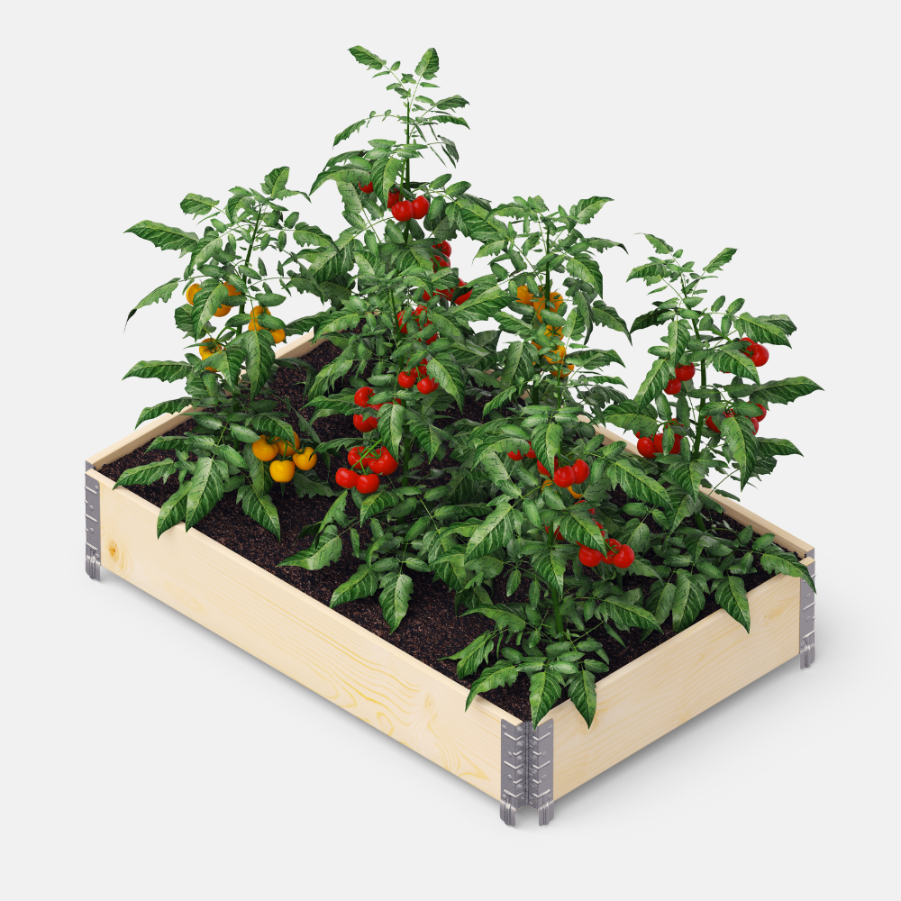 Raised vegetable garden box / pallet edge untreated wood (120x80x19.5cm)