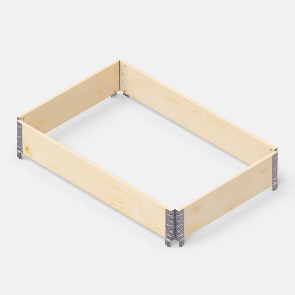 Raised vegetable garden box / pallet edge untreated wood (120x80x19.5cm)
