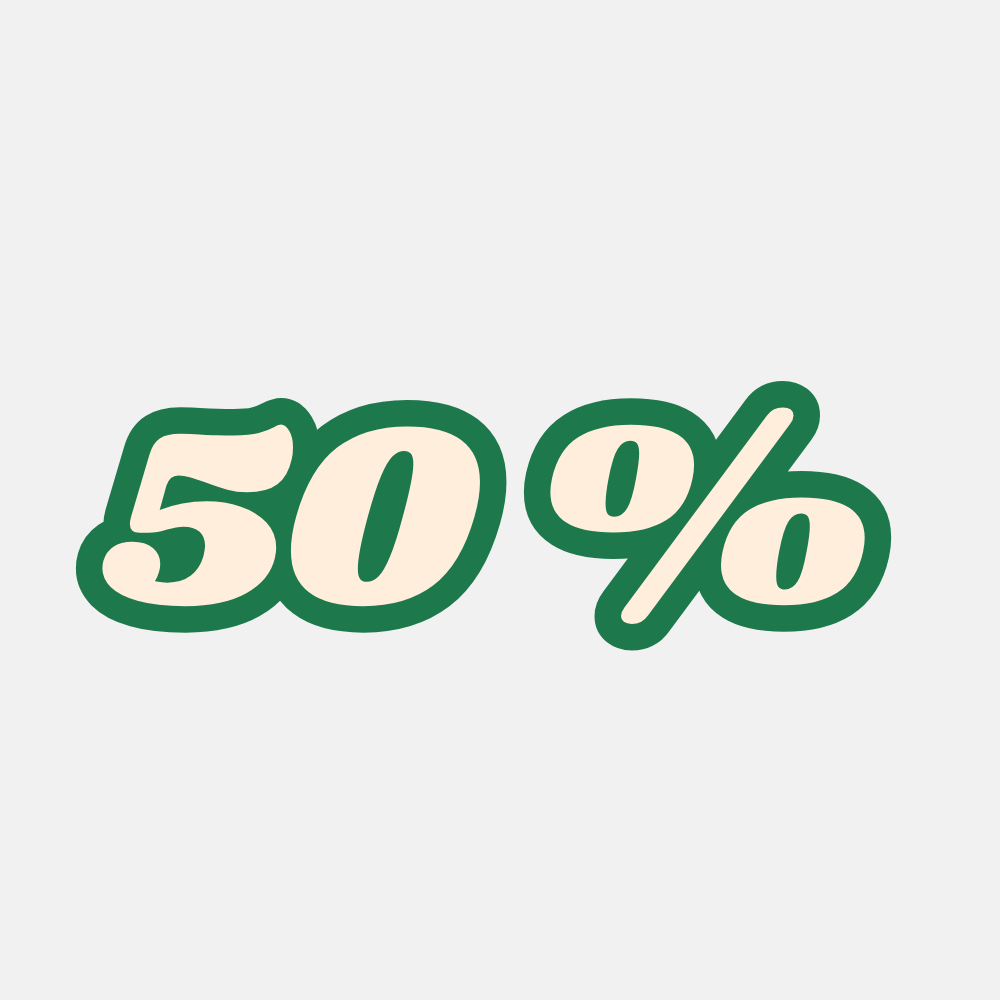 50% korting