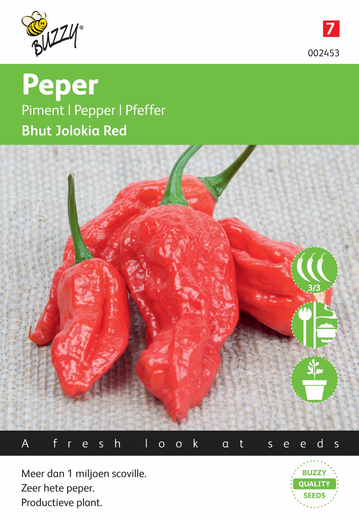 Poivre Bhut Jolokia 10 graines - 1000000 Scoville Super Hot !