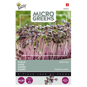 Buzzy Microgreens-Sprossen. Rettich Red Daikon 15 Gramm