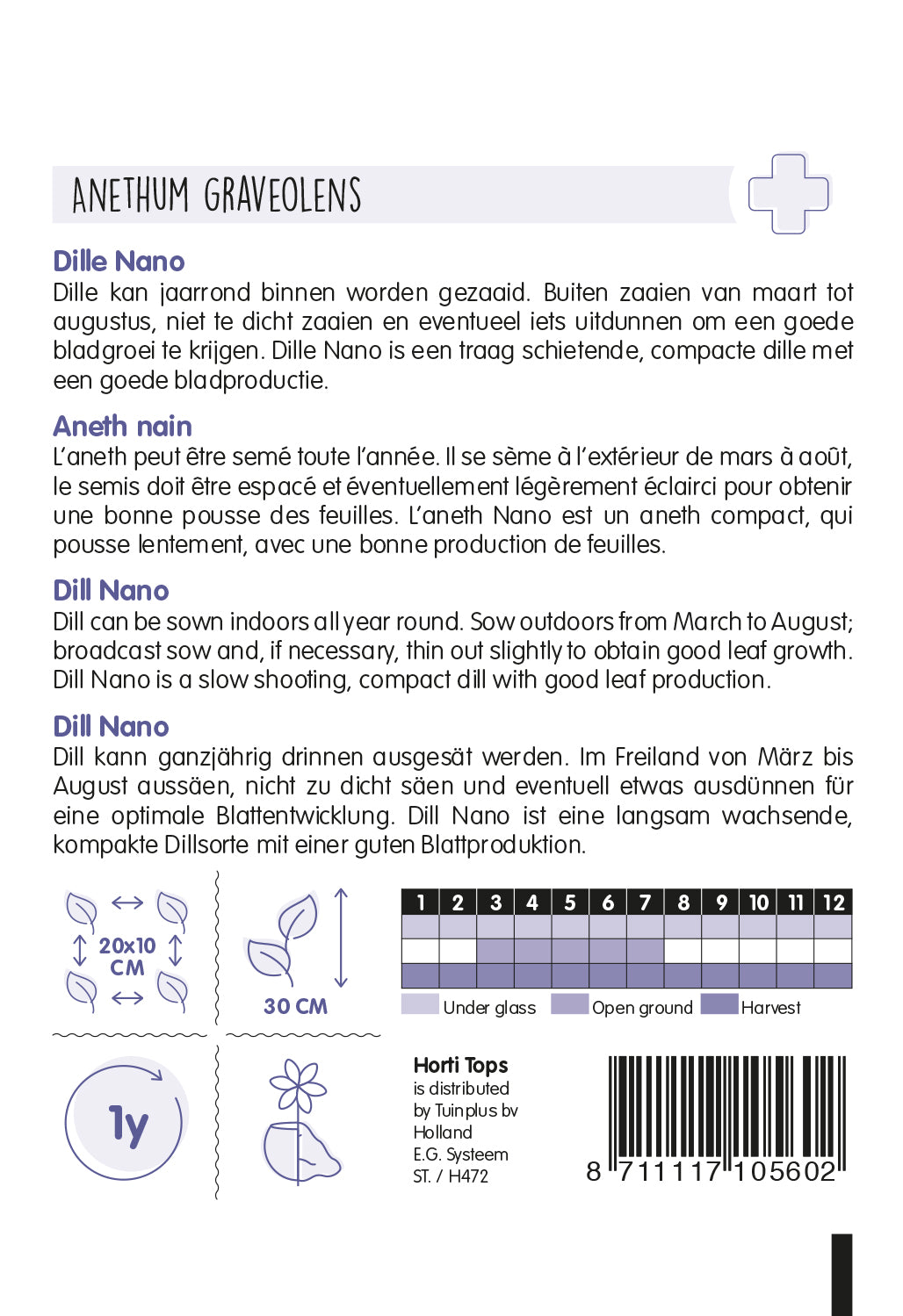 Dille Nona - 1.5 gram compact groeiend ras met goede productie