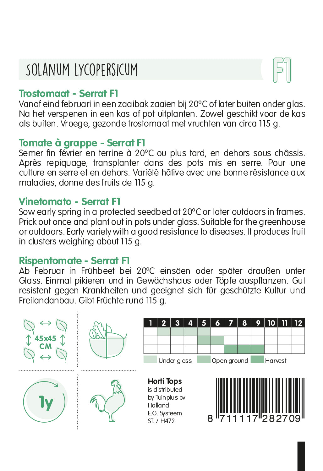 Trostomaat Serrat F1 gram 25 zaden Hortitops