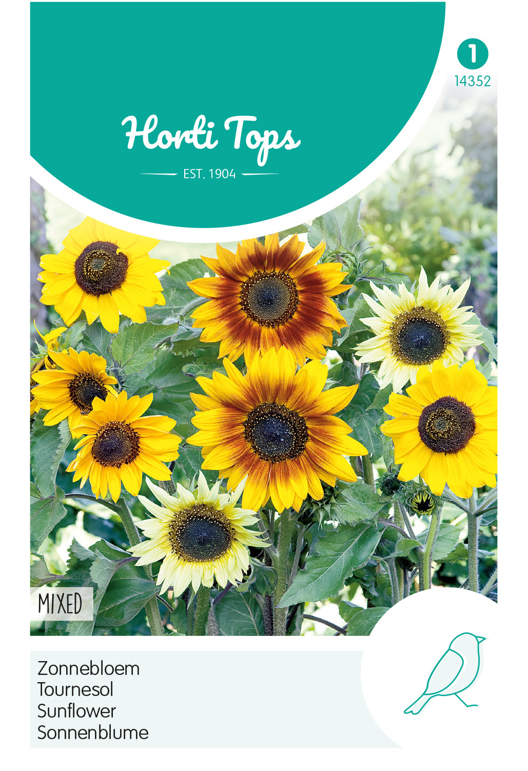 Fleur mélangée de tournesol diamètre 10 cm - contenu : 1 gramme Hortitops