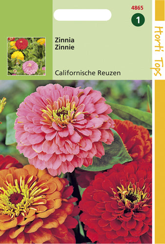 Zinnia Californische Reuzen gemengd op Moestuinweetjes.com