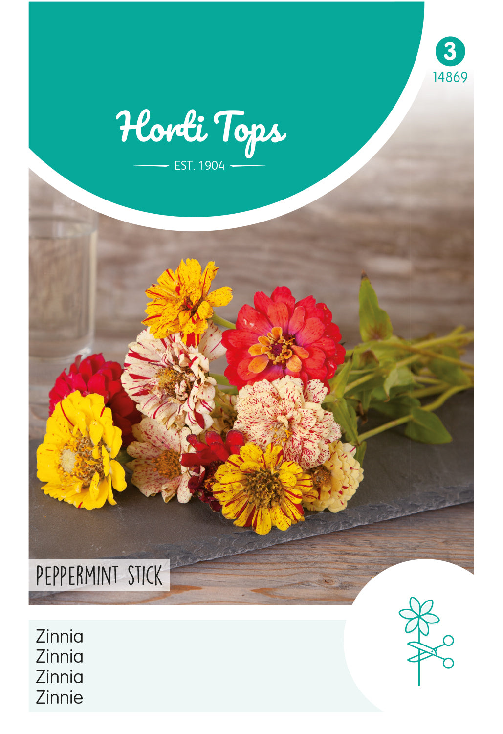 Zinnia Peppermint Stick - gespikkeld in veel kleuren inh.: 1 gram Hortitops