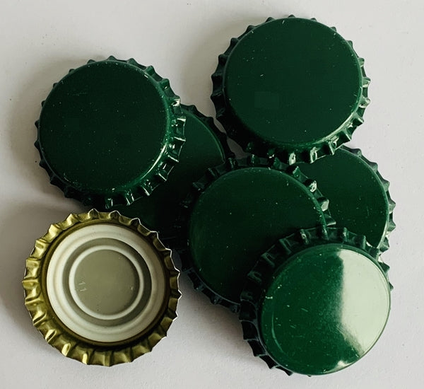 Bouchon couronne 29mm profilé vert 100 pcs pour bière ou cidre