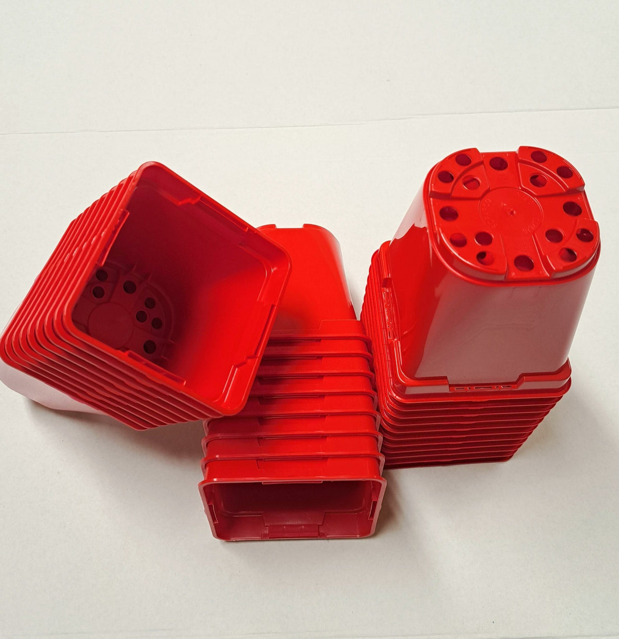 Pots P9 pot potager plastique DUR 9x9x9,5cm (quantité au choix) - ROUGE 