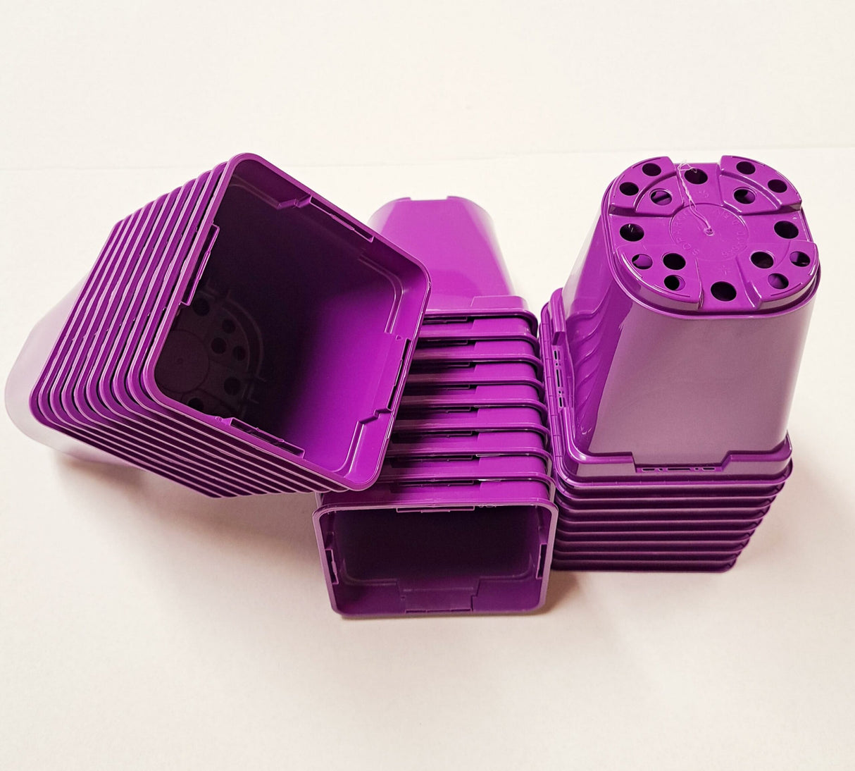 P9 pot moestuin plant potjes HARD plastic 9x9x9,5cm (kies aantal) - VIOLET