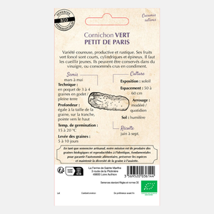 Cornichon 'Petit de Paris' BIO