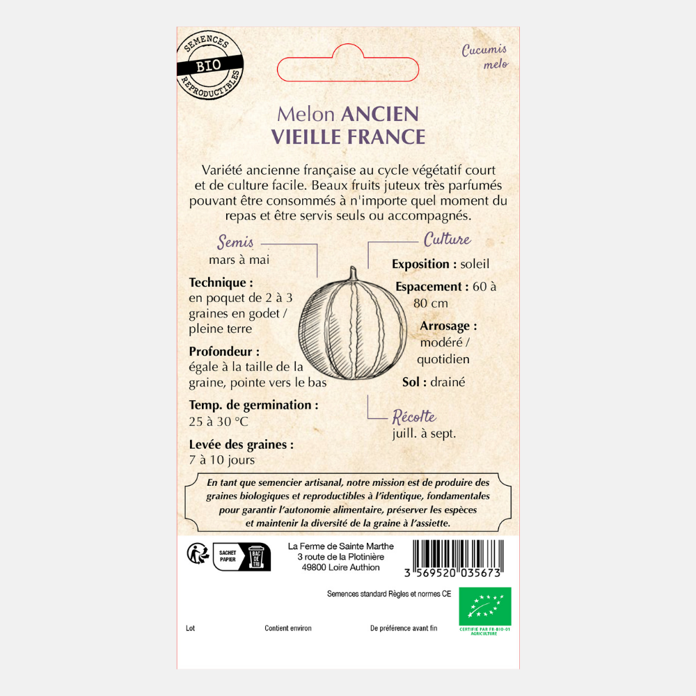 Melon 'Vieille France' BIO