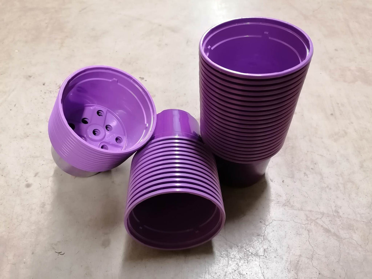 Runde 10,5 cm Gemüsegarten-Pflanztöpfe aus Kunststoff VIOLETT (Menge wählen) 