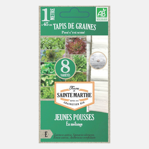 Boite de tapis de graines (1m x 45cm) Babyleaf 8 variétés BIO