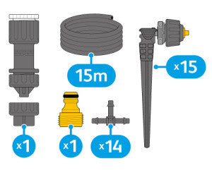 Hozelock Easy Drip Universal-Mikrotropf-Starterset zur Bewässerung von bis zu 15 Topfpflanzen