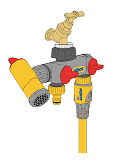 Distributeur d'eau Hozelock 2 voies avec robinet de vidange