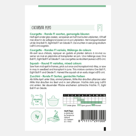 Courgettes mélangées rondes F1 1 gramme (environ 11 zdn)