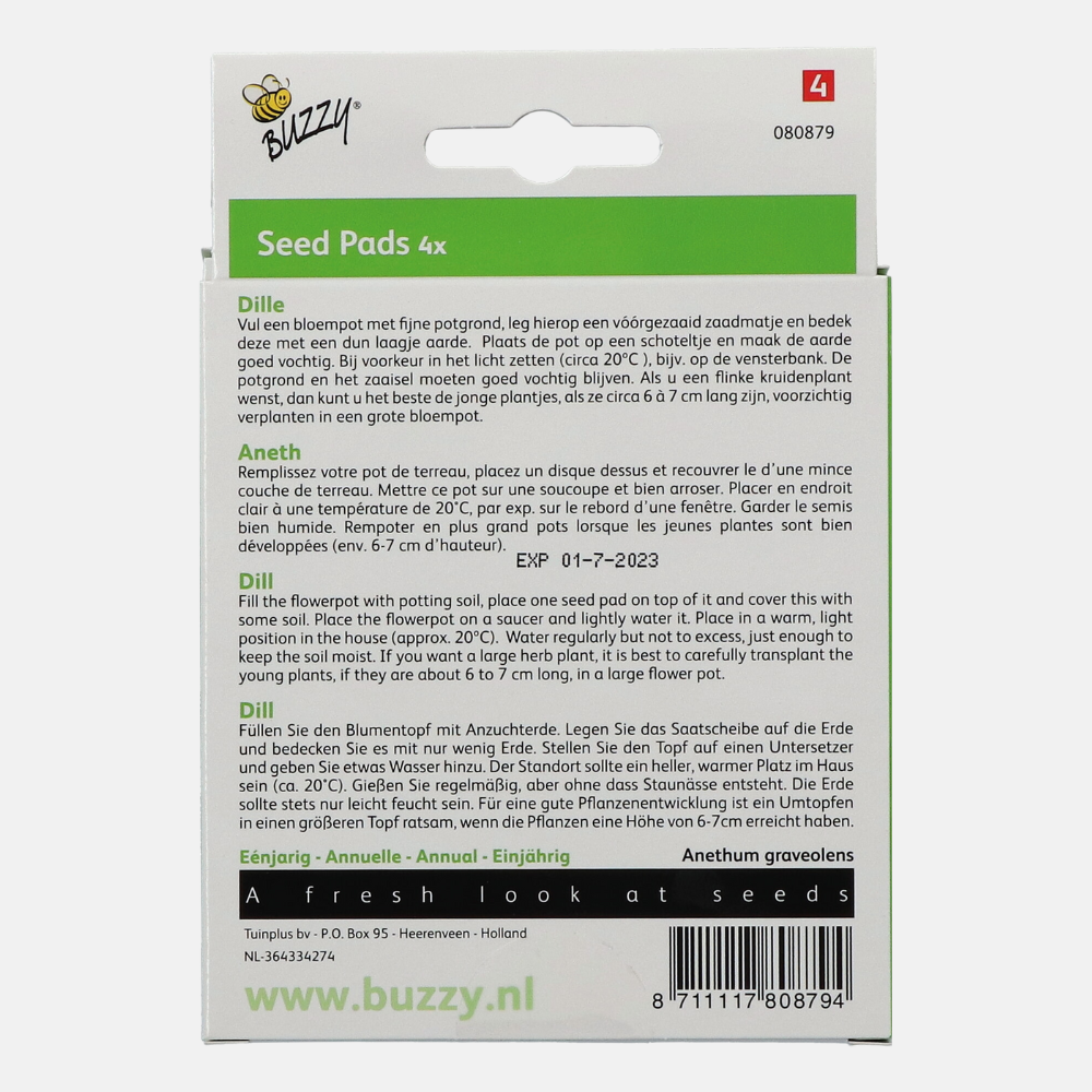 Buzzy® Seedpads Dille 4x 8cm